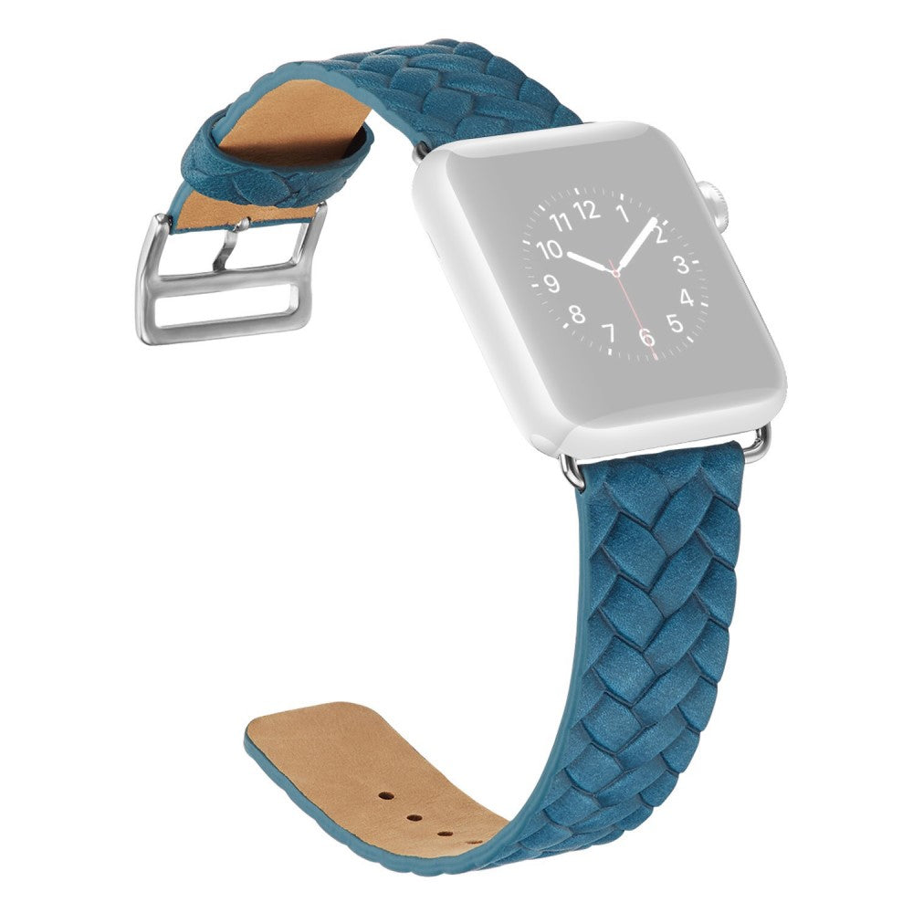 Super Fint Kunstlæder Universal Rem passer til Apple Smartwatch - Blå#serie_3
