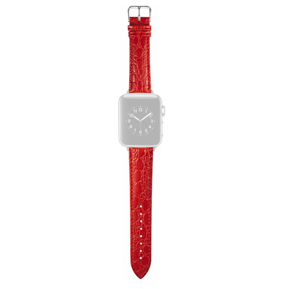 Vildt Fed Kunstlæder Universal Rem passer til Apple Smartwatch - Rød#serie_1