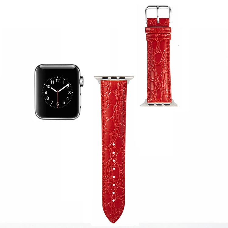 Vildt Fed Kunstlæder Universal Rem passer til Apple Smartwatch - Rød#serie_1