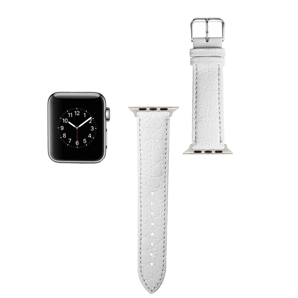 Vildt Fed Kunstlæder Universal Rem passer til Apple Smartwatch - Hvid#serie_2