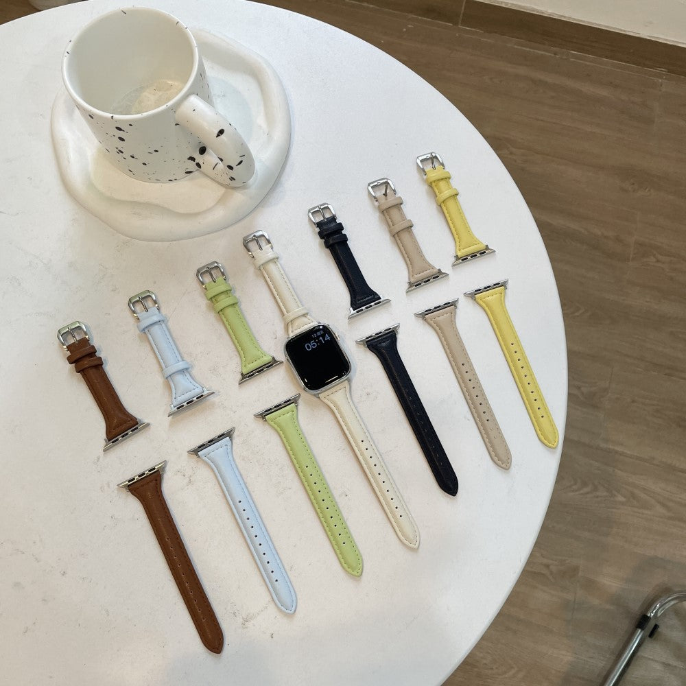 Klassisk Kunstlæder Universal Rem passer til Apple Smartwatch - Hvid#serie_1