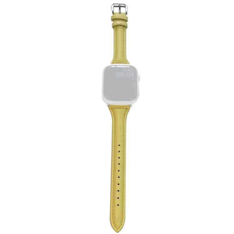 Klassisk Kunstlæder Universal Rem passer til Apple Smartwatch - Gul#serie_6