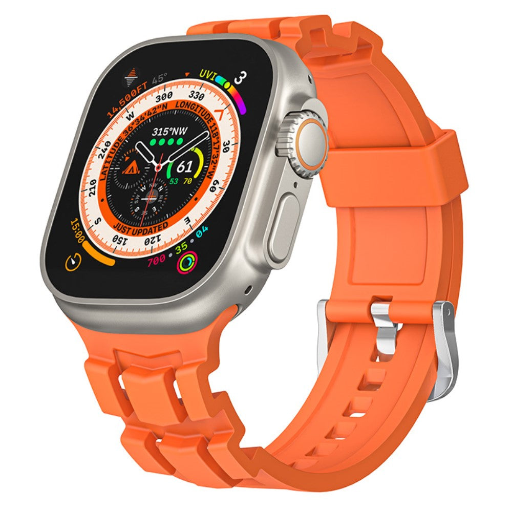 Mega Hårdfør Silikone Universal Rem passer til Apple Smartwatch - Orange#serie_2