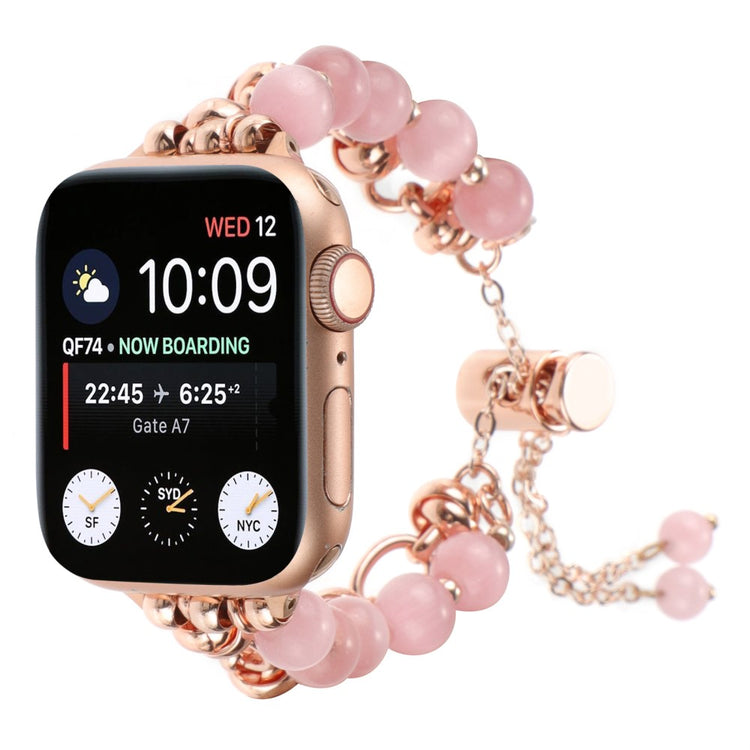 Vildt Holdbart Metal Og Sten Universal Rem passer til Apple Smartwatch - Pink#serie_1