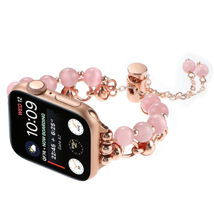 Vildt Holdbart Metal Og Sten Universal Rem passer til Apple Smartwatch - Pink#serie_1
