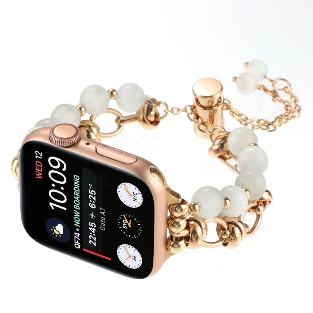 Vildt Holdbart Metal Og Sten Universal Rem passer til Apple Smartwatch - Guld#serie_3