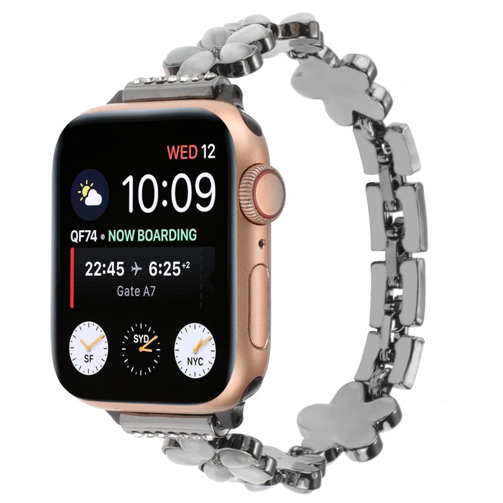 Meget Elegant Metal Og Sten Universal Rem passer til Apple Smartwatch - Sort#serie_1