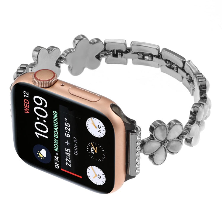 Meget Elegant Metal Og Sten Universal Rem passer til Apple Smartwatch - Sort#serie_1