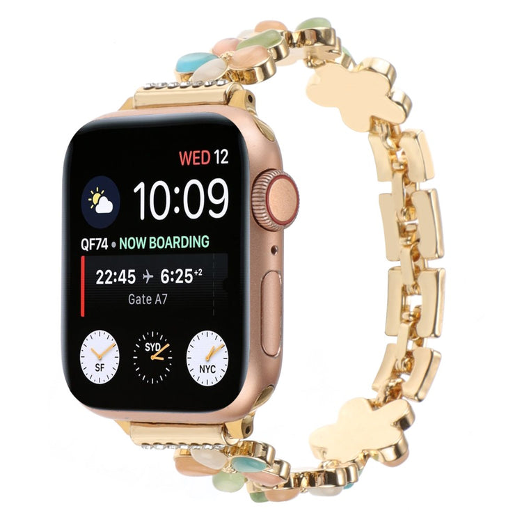 Meget Elegant Metal Og Sten Universal Rem passer til Apple Smartwatch - Guld#serie_2