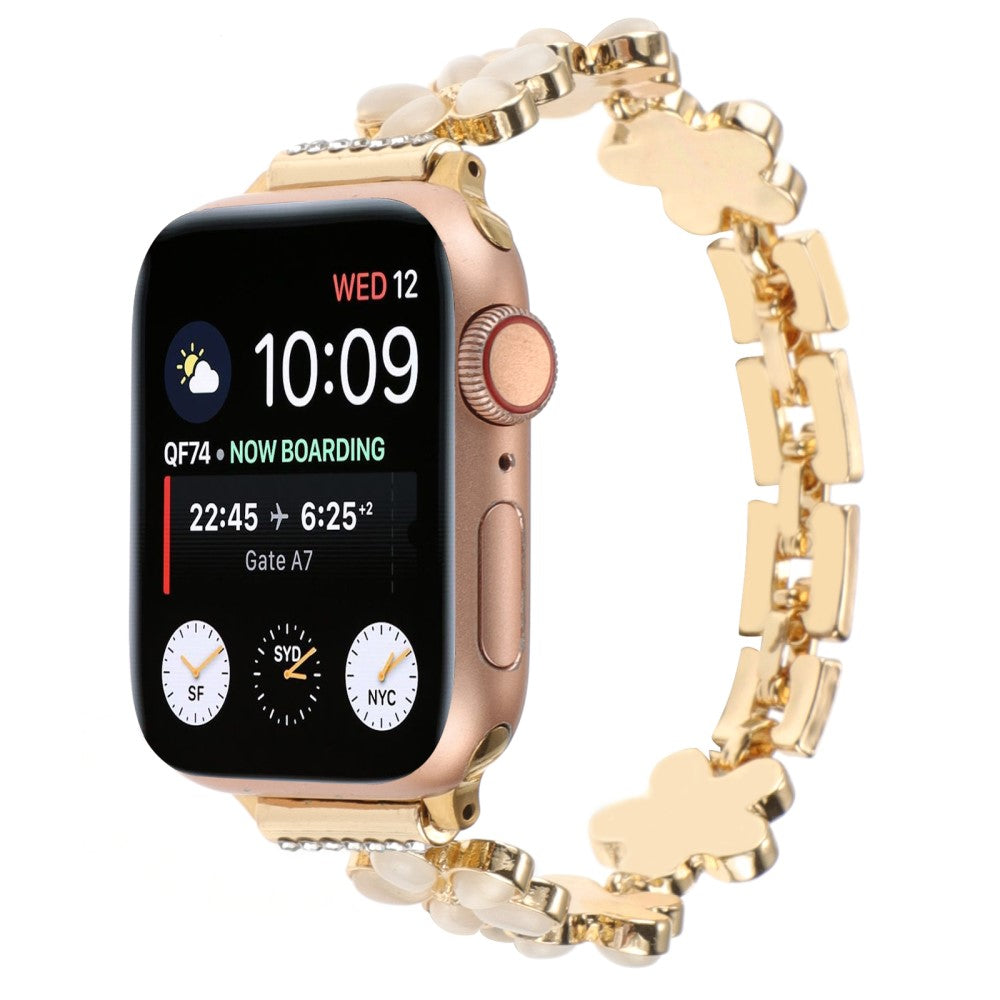Meget Elegant Metal Og Sten Universal Rem passer til Apple Smartwatch - Guld#serie_3