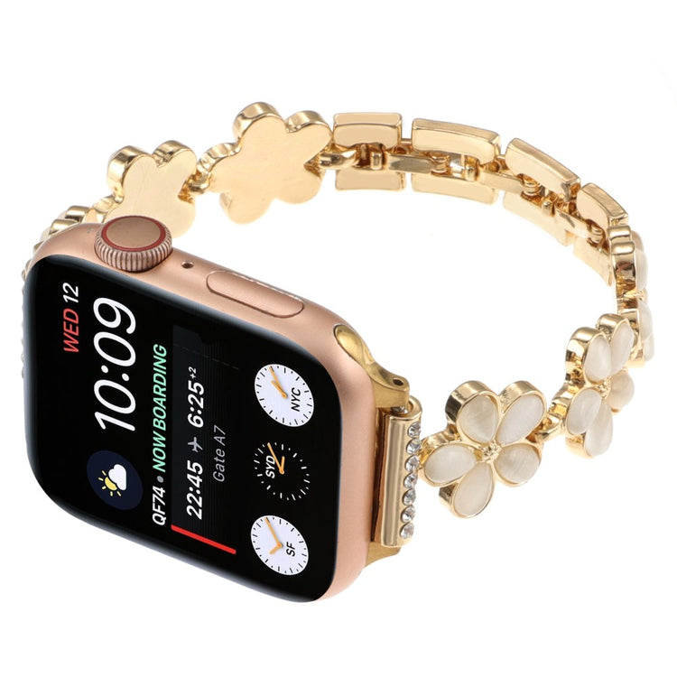 Meget Elegant Metal Og Sten Universal Rem passer til Apple Smartwatch - Guld#serie_3