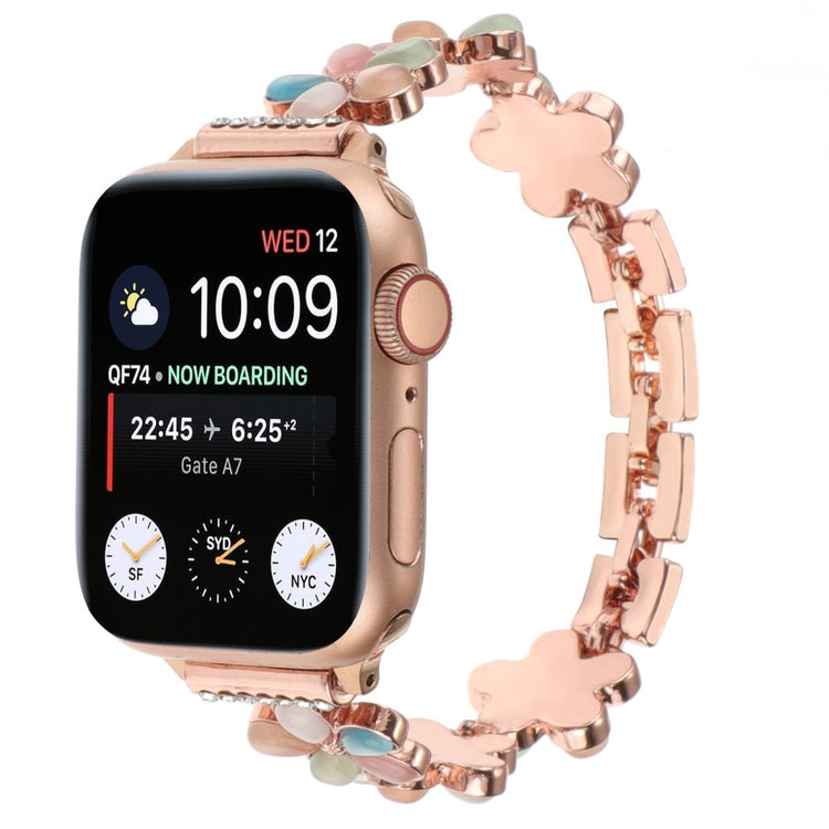 Meget Elegant Metal Og Sten Universal Rem passer til Apple Smartwatch - Pink#serie_4