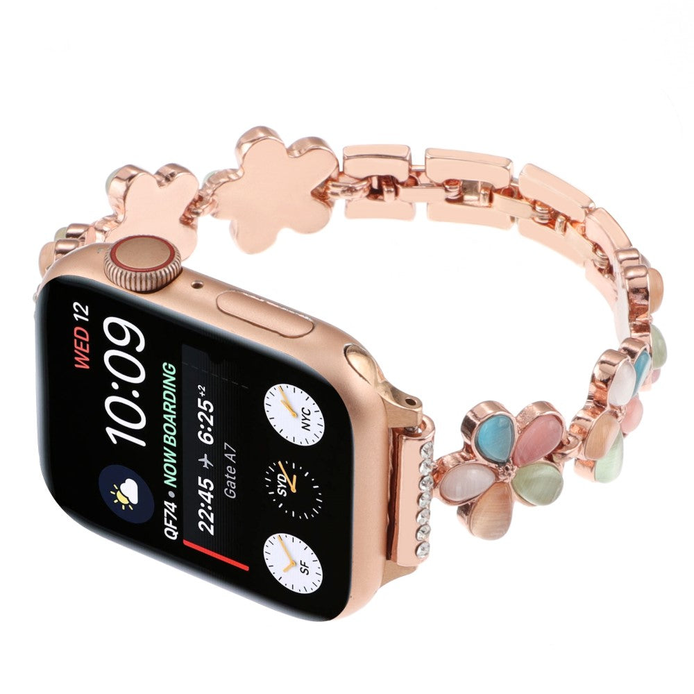 Meget Elegant Metal Og Sten Universal Rem passer til Apple Smartwatch - Pink#serie_4