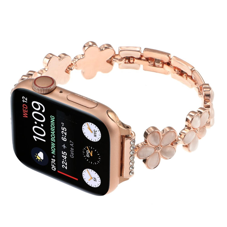 Meget Elegant Metal Og Sten Universal Rem passer til Apple Smartwatch - Pink#serie_5