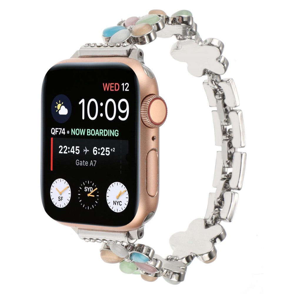 Meget Elegant Metal Og Sten Universal Rem passer til Apple Smartwatch - Sølv#serie_6
