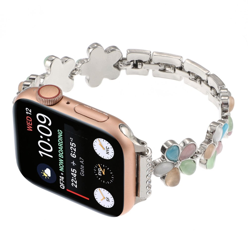 Meget Elegant Metal Og Sten Universal Rem passer til Apple Smartwatch - Sølv#serie_6