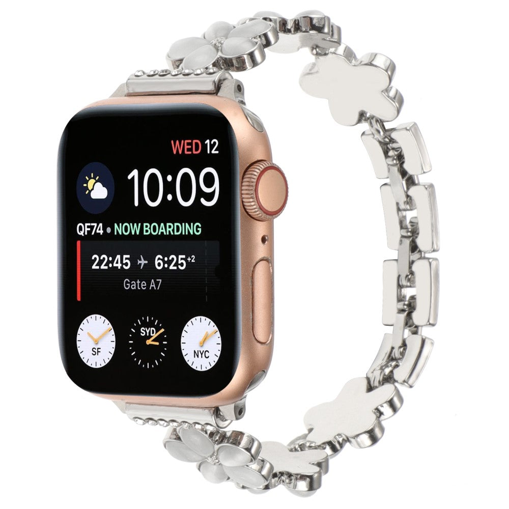 Meget Elegant Metal Og Sten Universal Rem passer til Apple Smartwatch - Sølv#serie_7