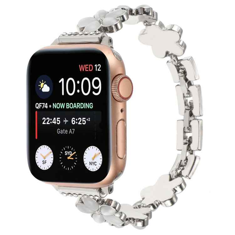 Meget Elegant Metal Og Sten Universal Rem passer til Apple Smartwatch - Sølv#serie_7