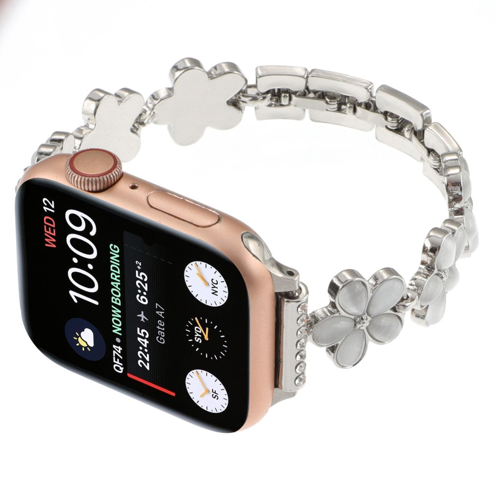 Meget Elegant Metal Og Sten Universal Rem passer til Apple Smartwatch - Sølv#serie_7