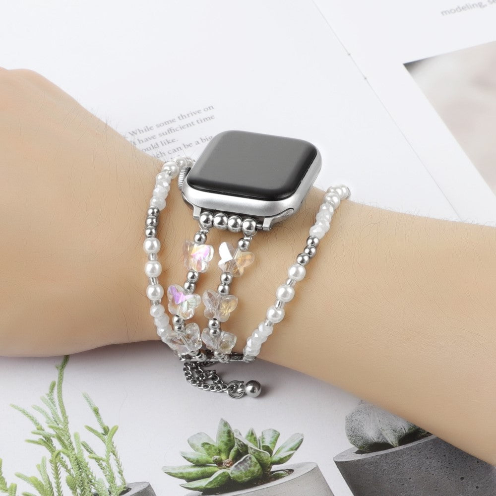Vildt Skøn Metal Og Sten Universal Rem passer til Apple Smartwatch - Sølv#serie_5