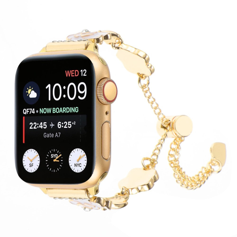 Udsøgt Metal Og Sten Universal Rem passer til Apple Smartwatch - Guld#serie_1