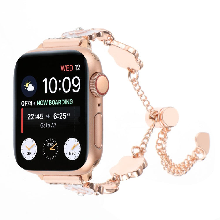 Udsøgt Metal Og Sten Universal Rem passer til Apple Smartwatch - Hvid#serie_2