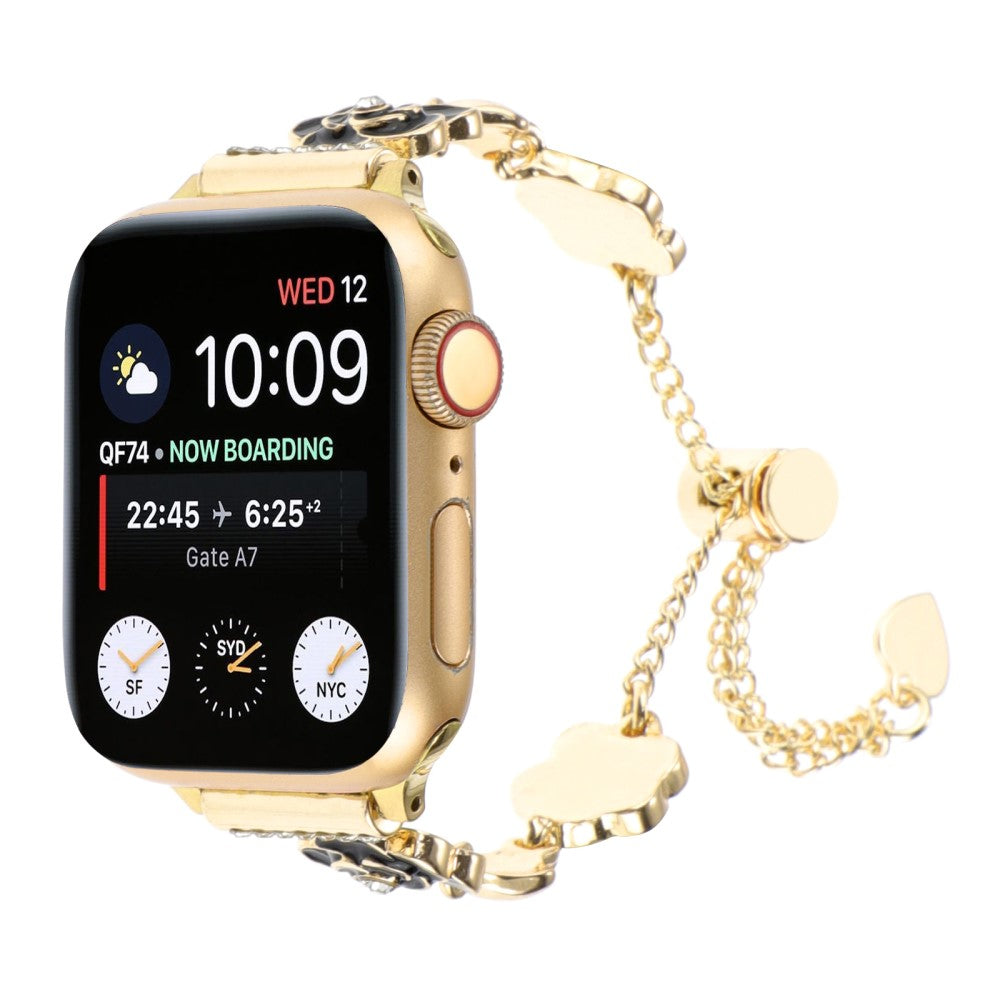 Udsøgt Metal Og Sten Universal Rem passer til Apple Smartwatch - Guld#serie_3