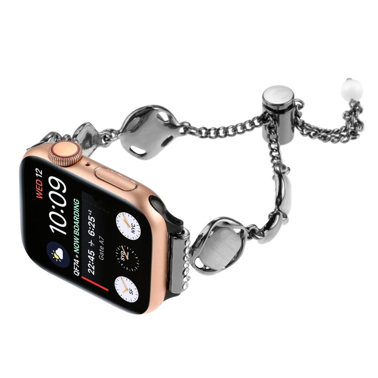 Yndigt Metal Og Sten Universal Rem passer til Apple Smartwatch - Sort#serie_1