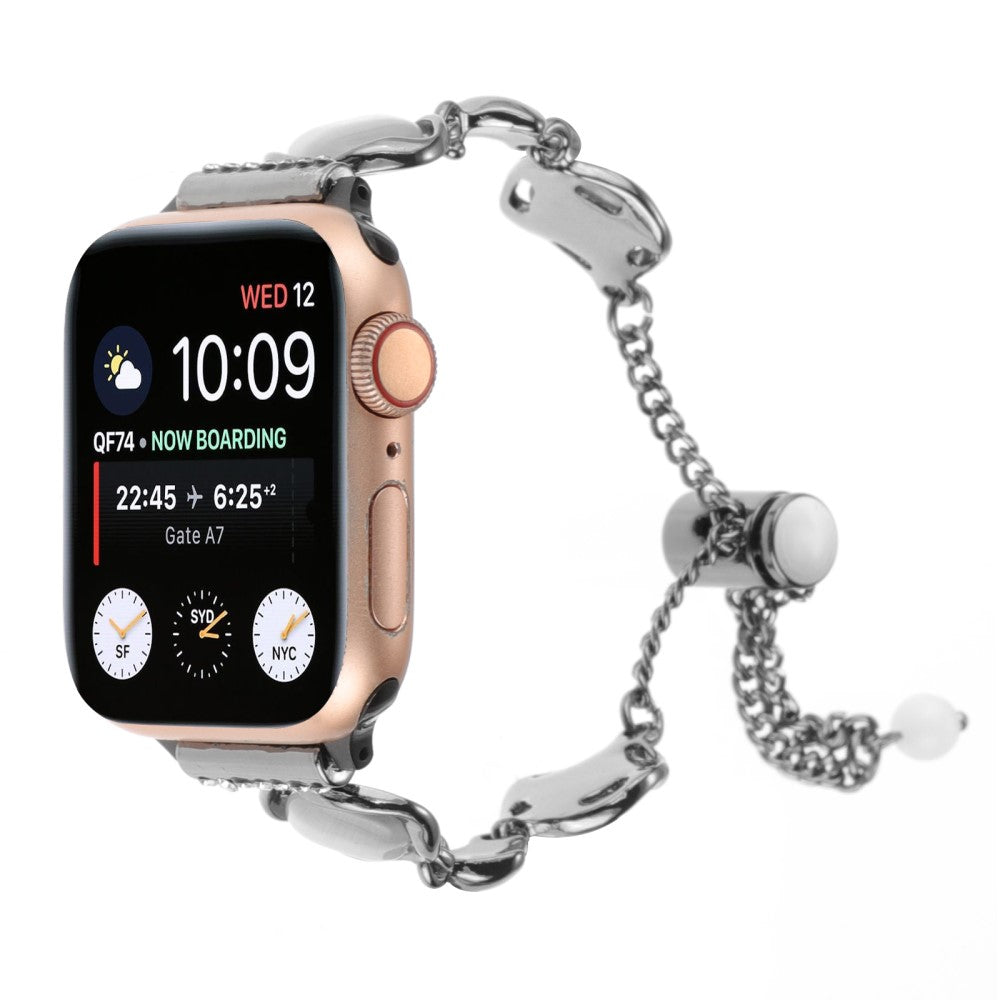 Mega Pænt Metal Og Sten Universal Rem passer til Apple Smartwatch - Sort#serie_1