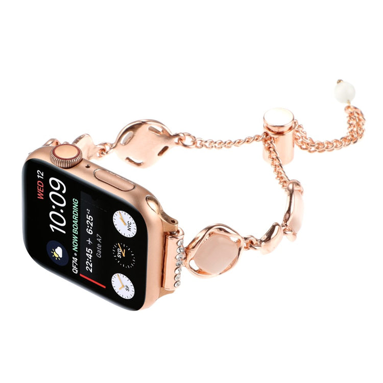 Mega Pænt Metal Og Sten Universal Rem passer til Apple Smartwatch - Pink#serie_3