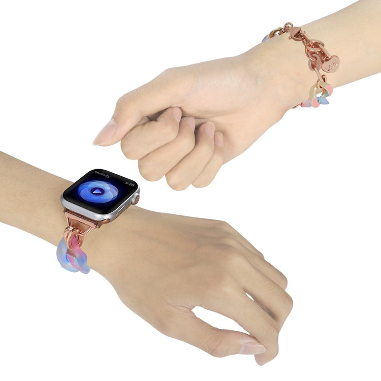 Super Cool Metal Og Sten Universal Rem passer til Apple Smartwatch - Blå#serie_1