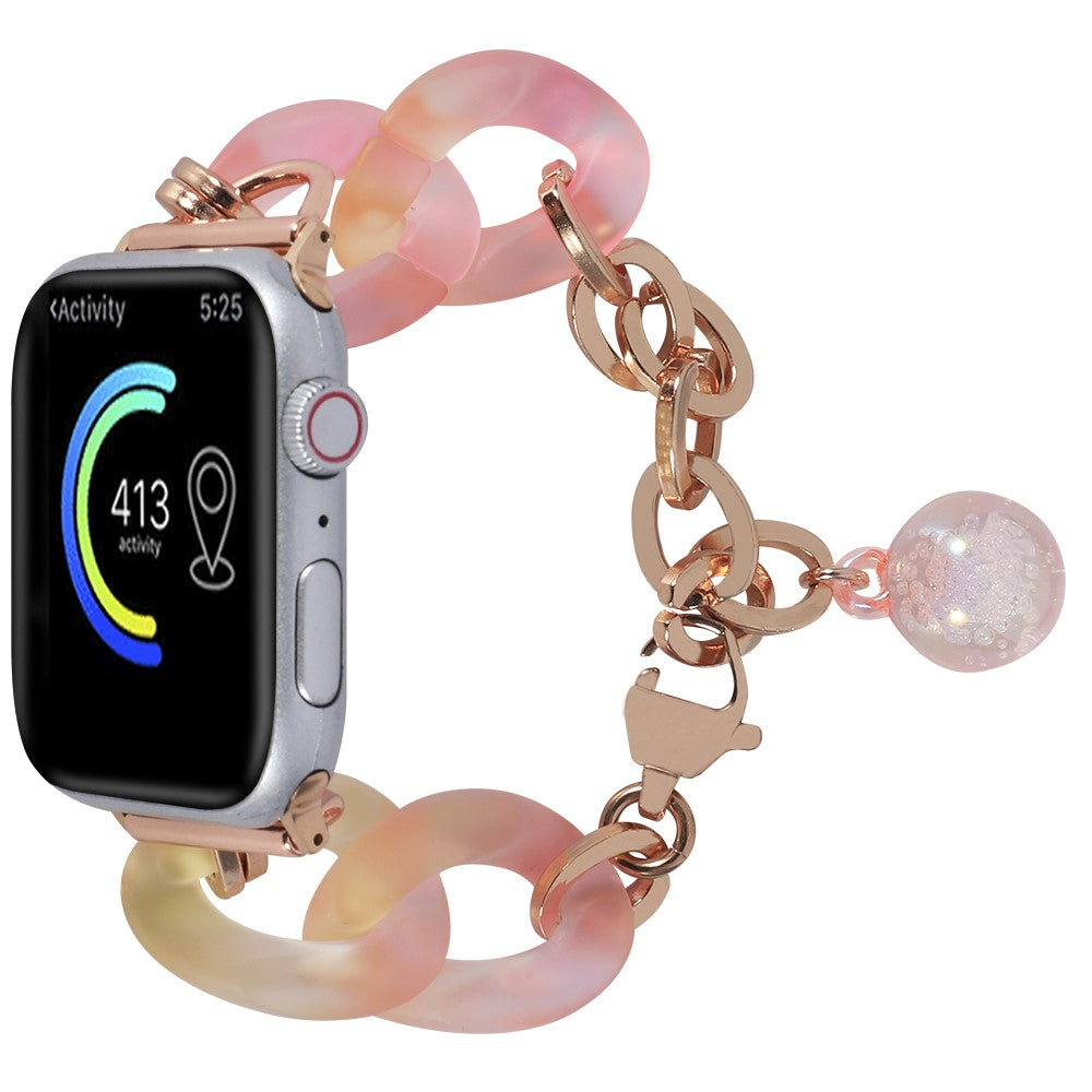 Super Cool Metal Og Sten Universal Rem passer til Apple Smartwatch - Pink#serie_4