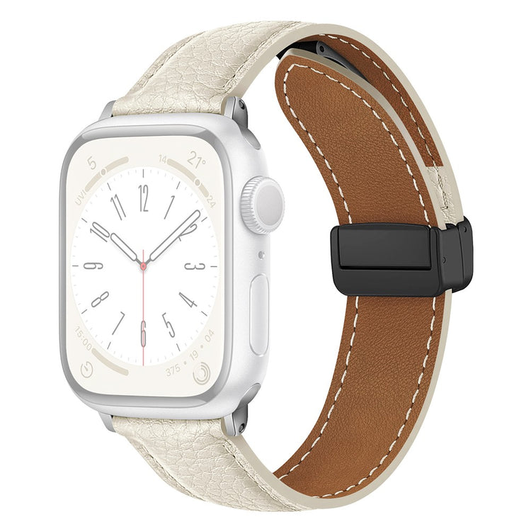Mega Slidstærk Kunstlæder Universal Rem passer til Apple Smartwatch - Hvid#serie_2