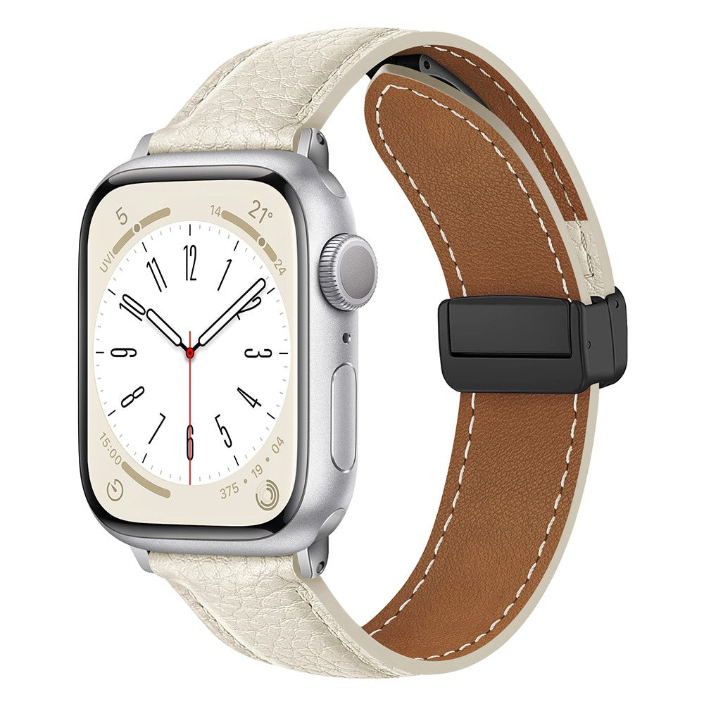 Mega Slidstærk Kunstlæder Universal Rem passer til Apple Smartwatch - Hvid#serie_2