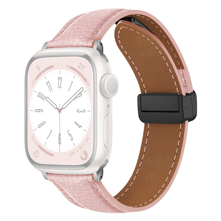 Mega Slidstærk Kunstlæder Universal Rem passer til Apple Smartwatch - Pink#serie_4