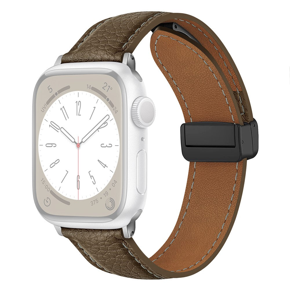 Mega Slidstærk Kunstlæder Universal Rem passer til Apple Smartwatch - Brun#serie_9