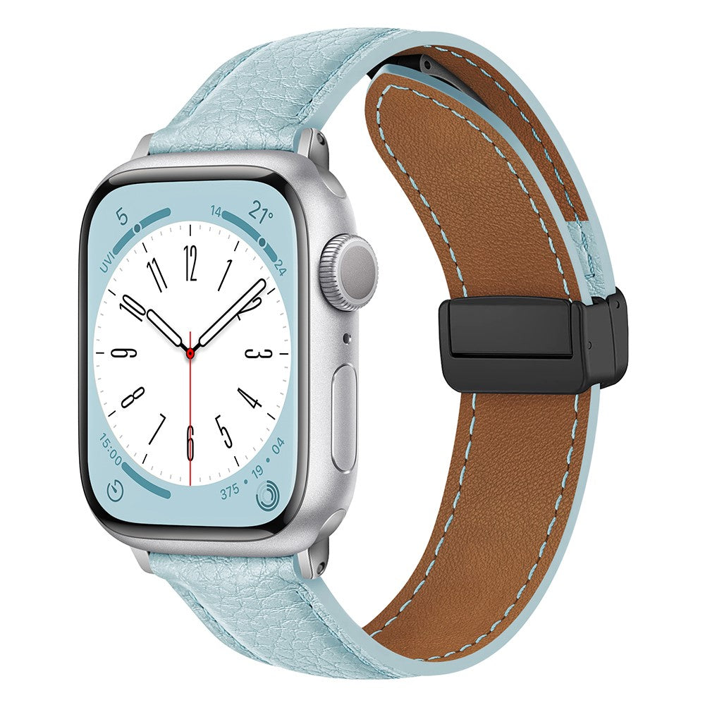 Mega Slidstærk Kunstlæder Universal Rem passer til Apple Smartwatch - Blå#serie_11