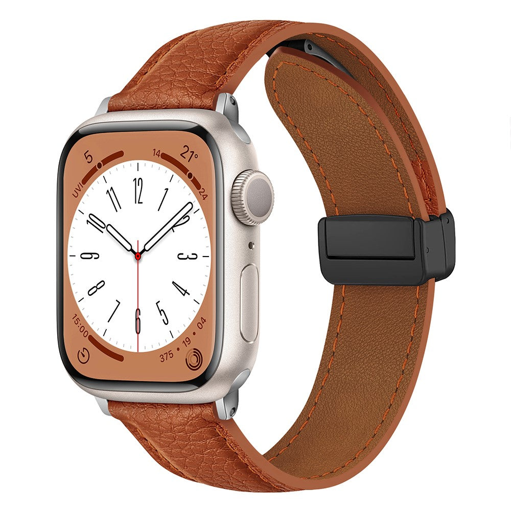 Mega Slidstærk Kunstlæder Universal Rem passer til Apple Smartwatch - Brun#serie_12
