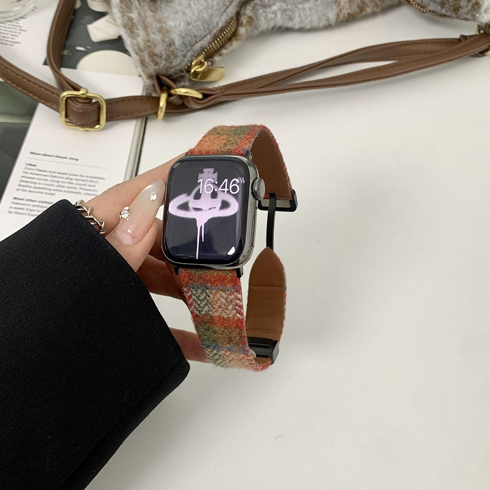 Helt Vildt Flot Filt Universal Rem passer til Apple Smartwatch - Rød#serie_5