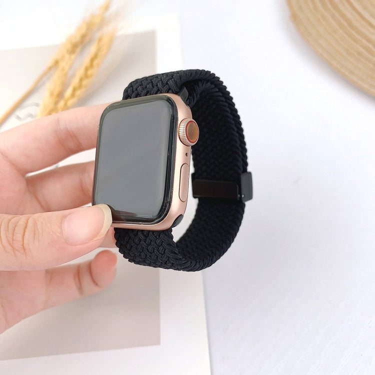 Mega Elegant Nylon Universal Rem passer til Apple Smartwatch - Sort#serie_6