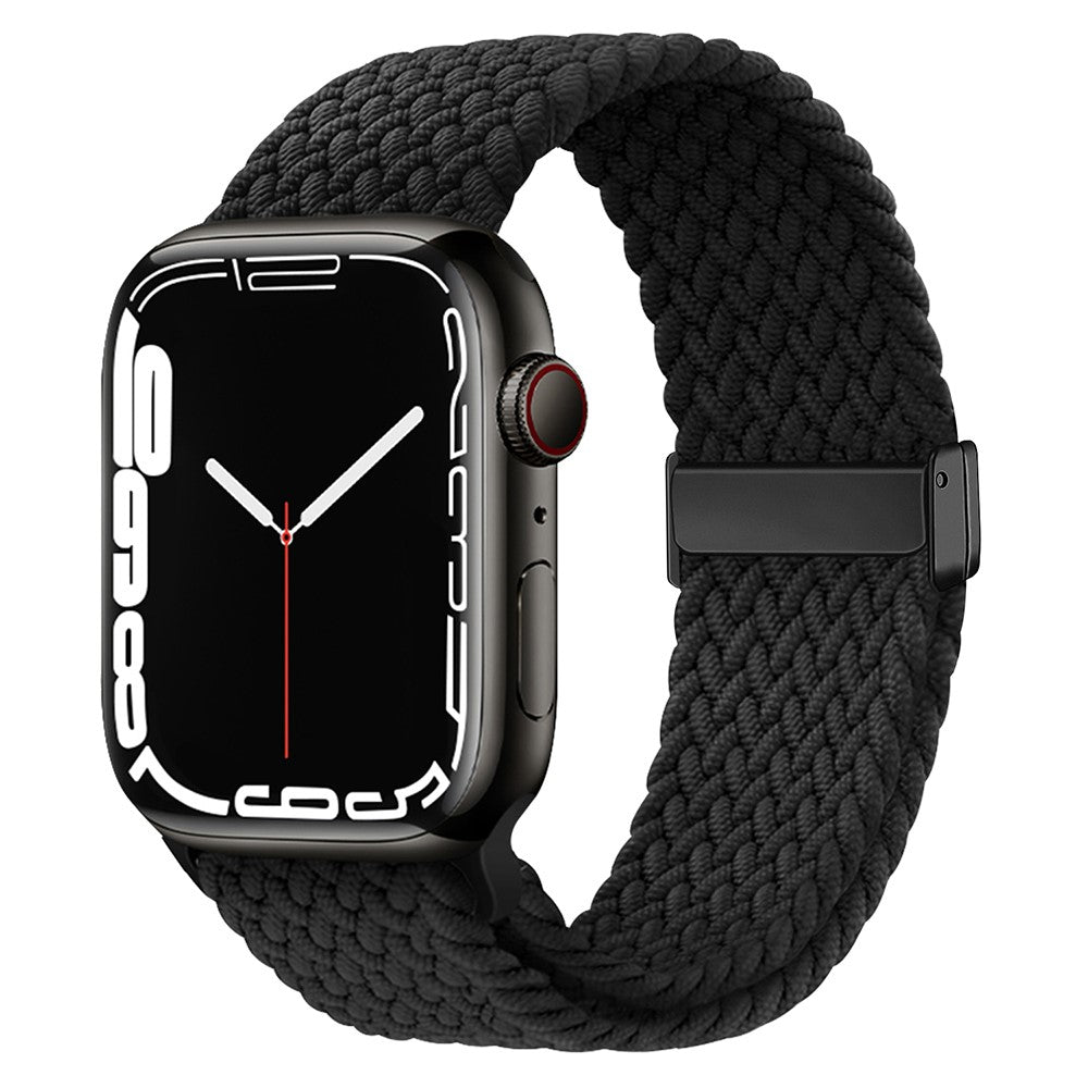 Meget Fed Nylon Universal Rem passer til Apple Smartwatch - Sort#serie_6