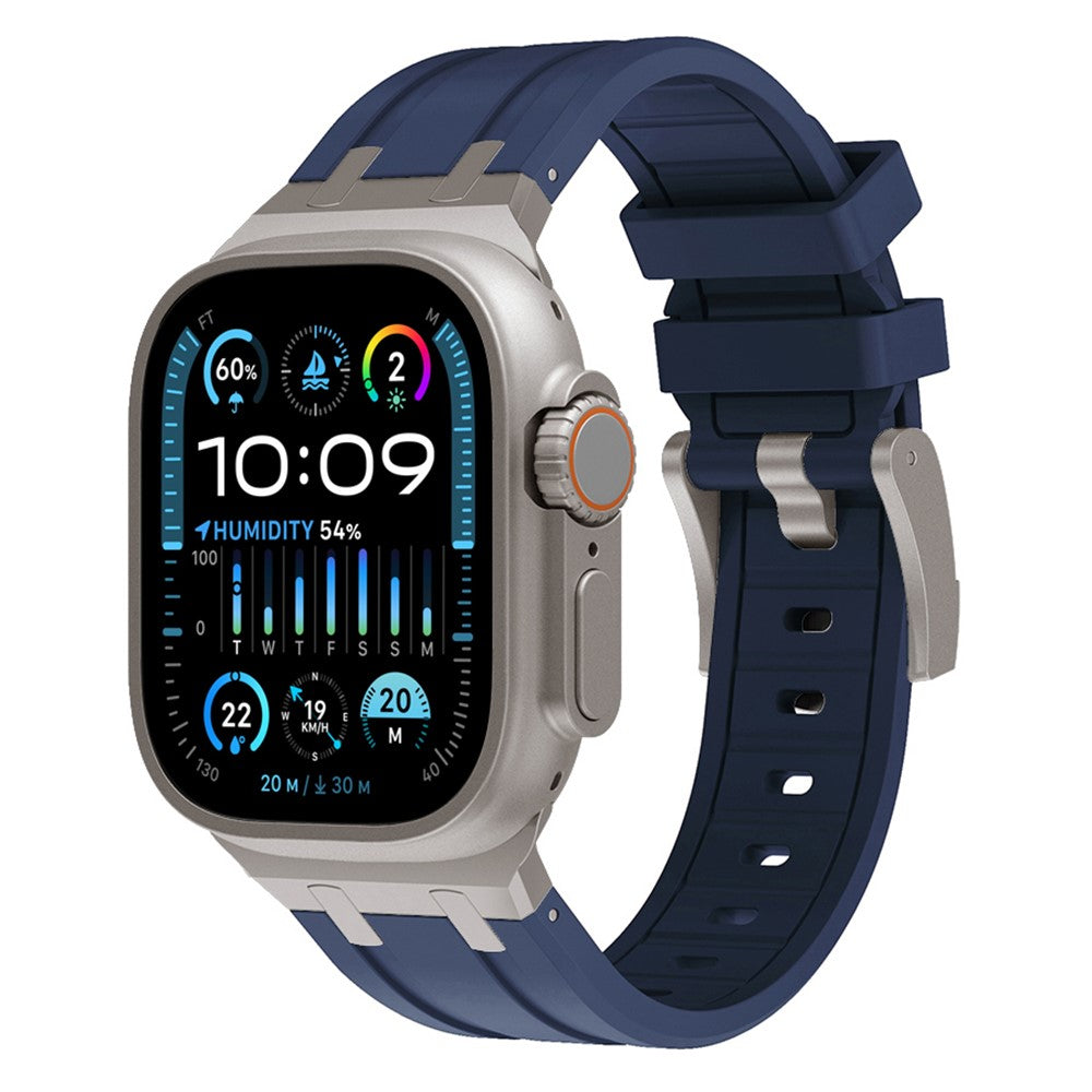 Rigtigt Kønt Silikone Universal Rem passer til Apple Smartwatch - Blå#serie_5