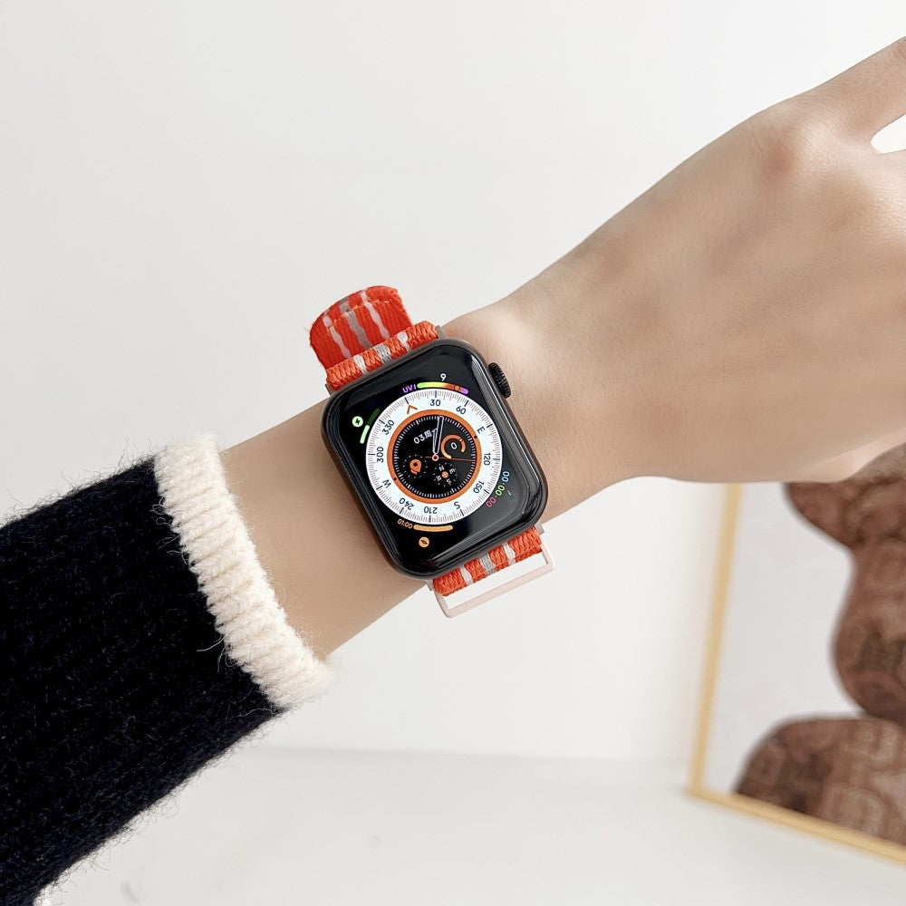 Super Slidstærk Nylon Universal Rem passer til Apple Smartwatch - Orange#serie_1