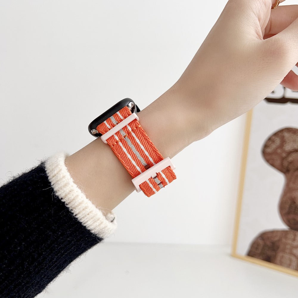 Super Slidstærk Nylon Universal Rem passer til Apple Smartwatch - Orange#serie_1