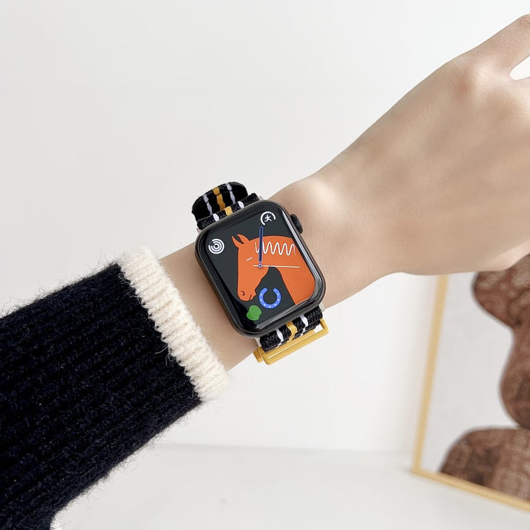 Super Slidstærk Nylon Universal Rem passer til Apple Smartwatch - Guld#serie_3