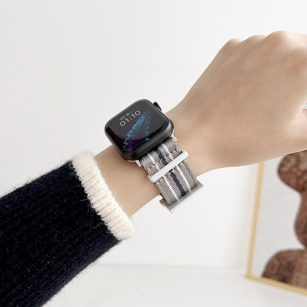 Rigtigt Godt Nylon Universal Rem passer til Apple Smartwatch - Sølv#serie_5