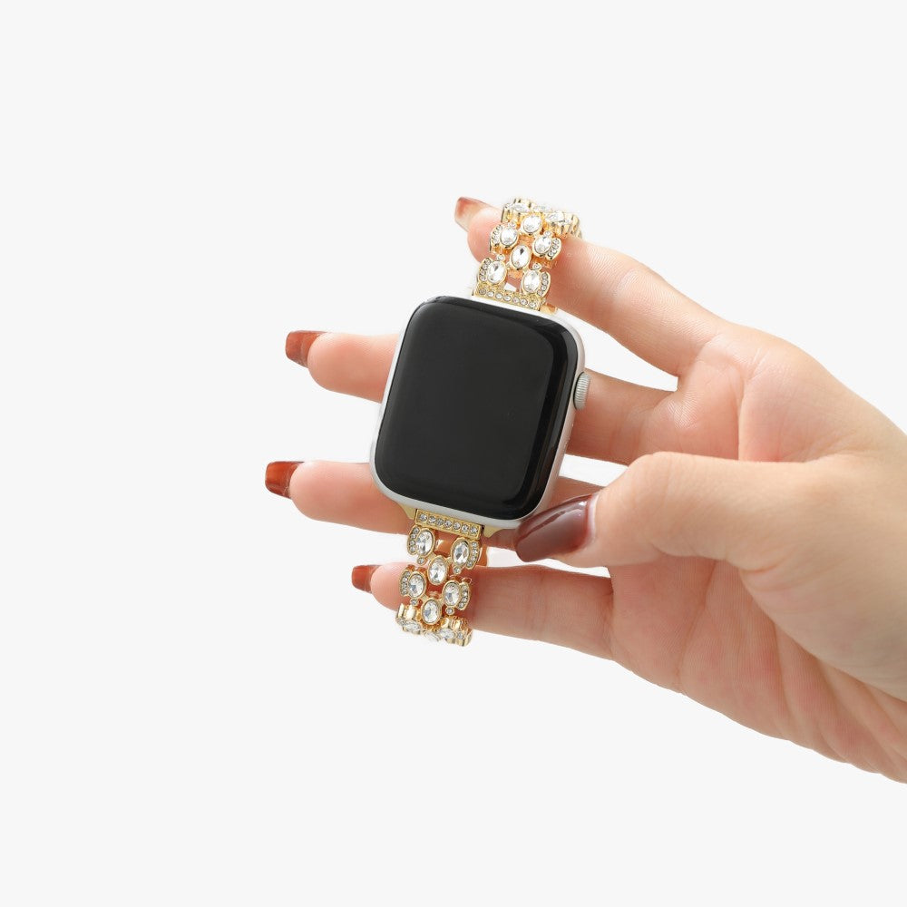 Vildt Cool Rhinsten Universal Rem passer til Apple Smartwatch - Guld#serie_2