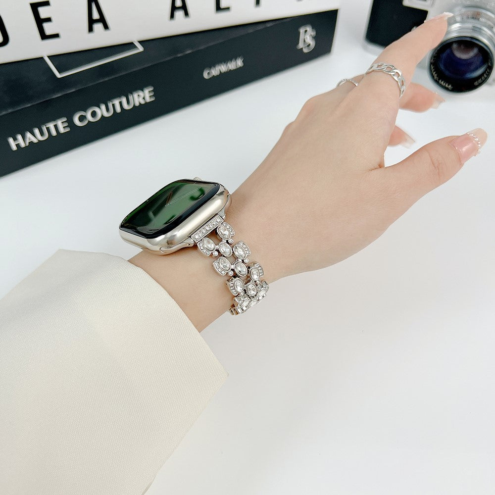 Vildt Cool Rhinsten Universal Rem passer til Apple Smartwatch - Sølv#serie_4