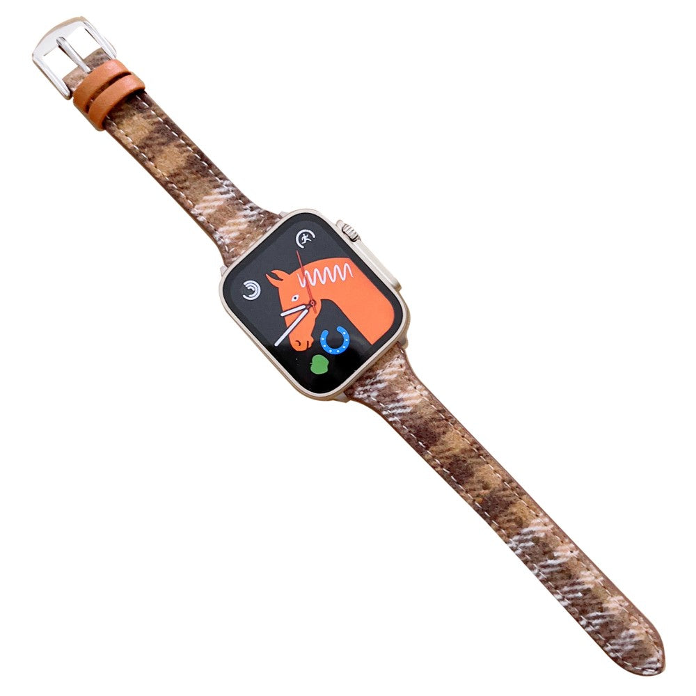 Rigtigt Holdbart Filt Universal Rem passer til Apple Smartwatch - Brun#serie_1