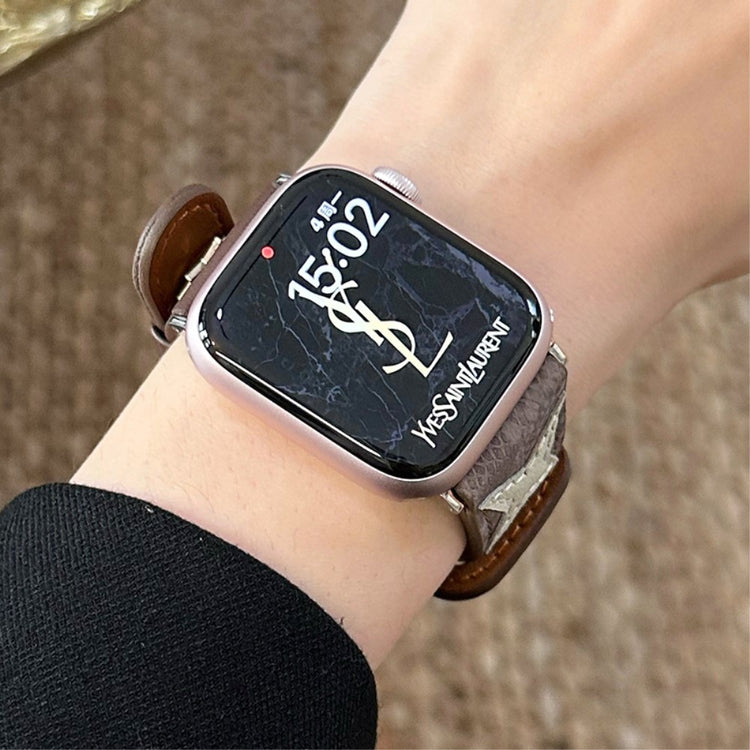 Super Elegant Kunstlæder Universal Rem passer til Apple Smartwatch - Brun#serie_2